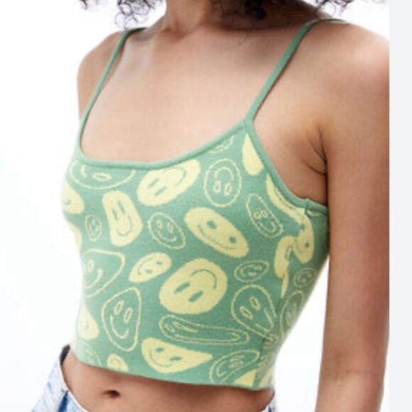 PacSun Tops - PACSUN Fruity Smiley Face Knit Crop Tank Sweater